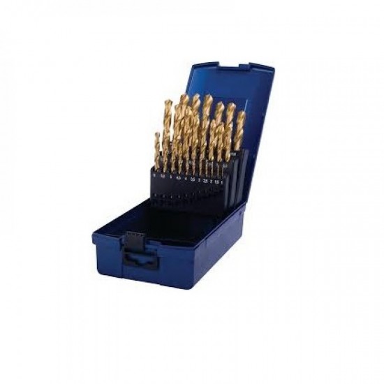 Τρυπάνια τιτανίου σετ 19 τεμ. (1-10mm) HSS DIN 338 PTG Γερμανίας Τρυπάνια τιτανίου σετ 19 τεμ. (1-10mm) HSS DIN 338 PTG Γερμανίας
