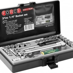 Κασετίνα καρυδάκια εξάγωνα σε ίντσες & χιλιοστά 1/4 σετ FORCE 2312-5