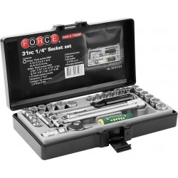 Κασετίνα καρυδάκια εξάγωνα σε ίντσες & χιλιοστά 1/4 σετ FORCE 2312-5