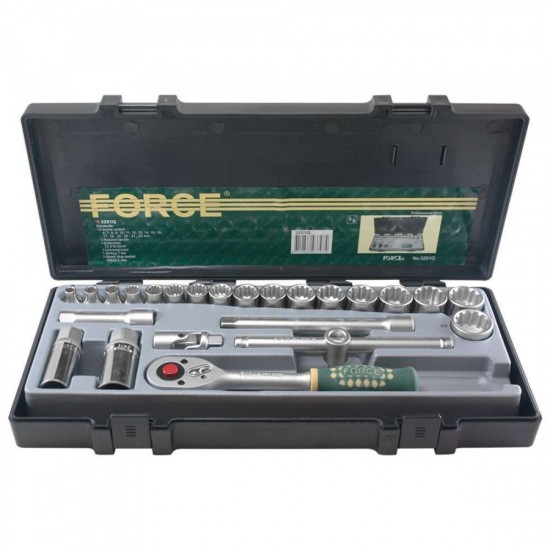 Κασετίνα καρυδάκια spline 3/8 σετ FORCE 3251Q