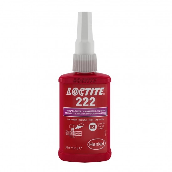 Κόλλα σπειρωμάτων χαμηλού βαθμού LOCTITE 222 50ml Κόλλα σπειρωμάτων χαμηλού βαθμού LOCTITE 222 50ml