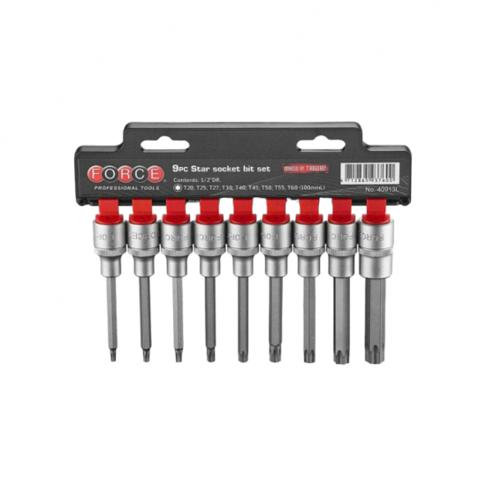 Σετ καρυδάκια allen torx μακριά 1/2 9 τεμάχια FORCE 40913L