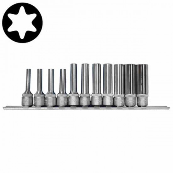 Καρυδάκια TORX θηλυκά 3/8 μακριά σετ (11 τεμάχια) FORCE 3112